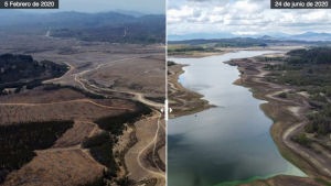 Lago Peñuelas, antes y después en el año 2020