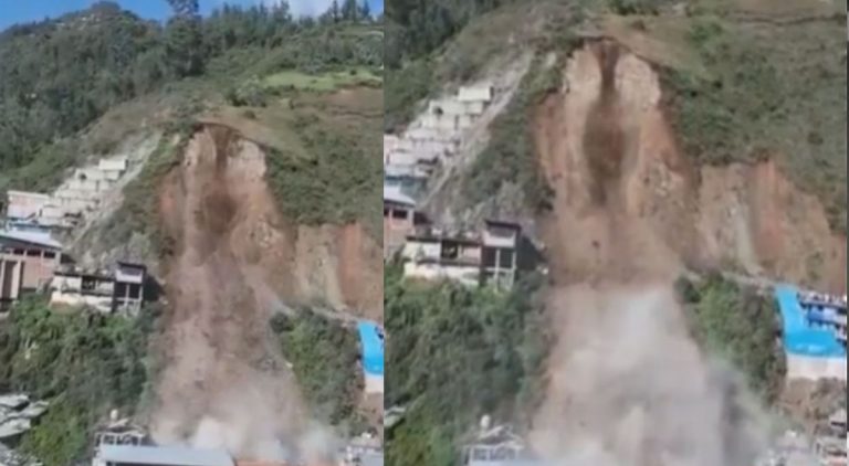 Un deslizamiento de tierra destruyó más de 60 viviendas en la sierra peruana